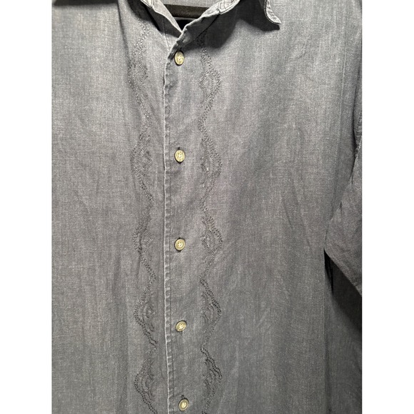 Monte Carlo Mens Medium Button Up Shirt Short Sleeve Embroidered Casual - Picture 3 of 5